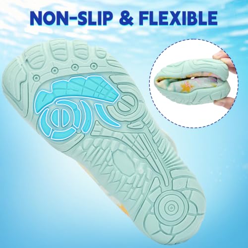 Image of Kids Water Shoes Boys Girls - Wide Toe Box Quick Dry Barefoot Shoes Breathable Non Slip Aqua Athletic Sneakers for Swim Beach Pool Kayak Hiking Sand Walking Travel Essentials (Little Kid /Big Kid)