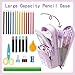 Pink Cute Pencil Case for Girls , Large Zippered Pen Pouch Organizer with Aesthetic Design Kids School Supplies canvas Marker Bag Travel Stationery Box back to school gift Gift for girls (purplr)
