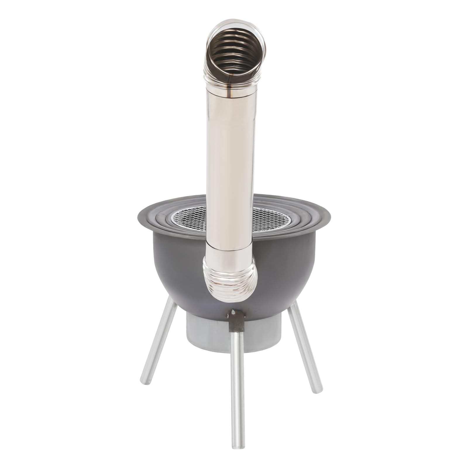 Barbecue portatile a carbonella, forno a legna con griglia, forno da campeggio con camino e cenere e 3 anelli wok, barbecue a carbonella fino a 150 kg, ideale per 3-6 persone