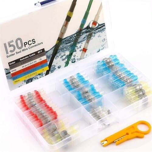 Bloque de Terminal Rápido, 50/100 / 250pcs Mixed Heat Shrink terminales se conectan a prueba de agua de manguitos de soldadura, Tubo eléctrico alambre aislado Butt Conectores Kit