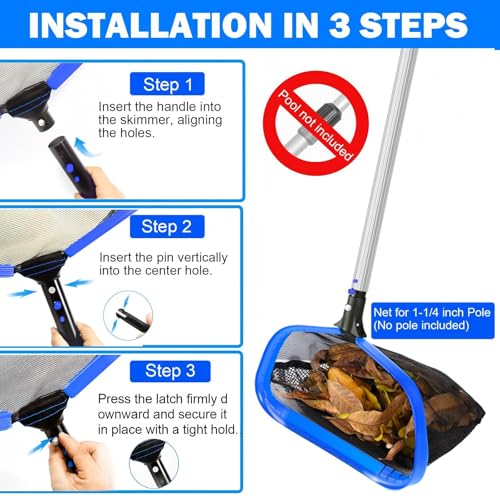 Image of Pool Skimmer Net Leaf Rake for Above Ground Pool, 17.5 Inch(No Pole)