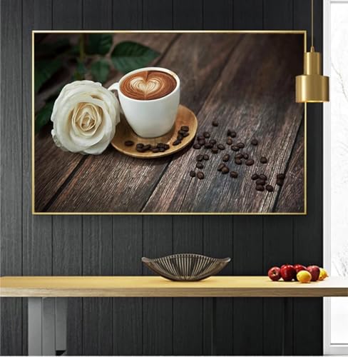 Affiche murale café et fleurs KEBIA décoration de cuisine moderne et impressions sur toile 70x100
