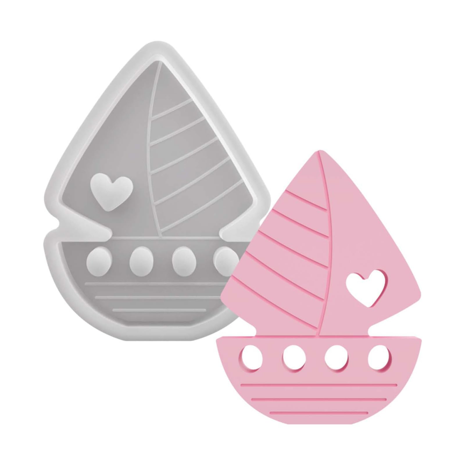 OSNIYAW Creative Sailboats Heart Silicone For, Making and Home Decor Heart and Silicone Mold Creative Design for and Home Decoration Projects
