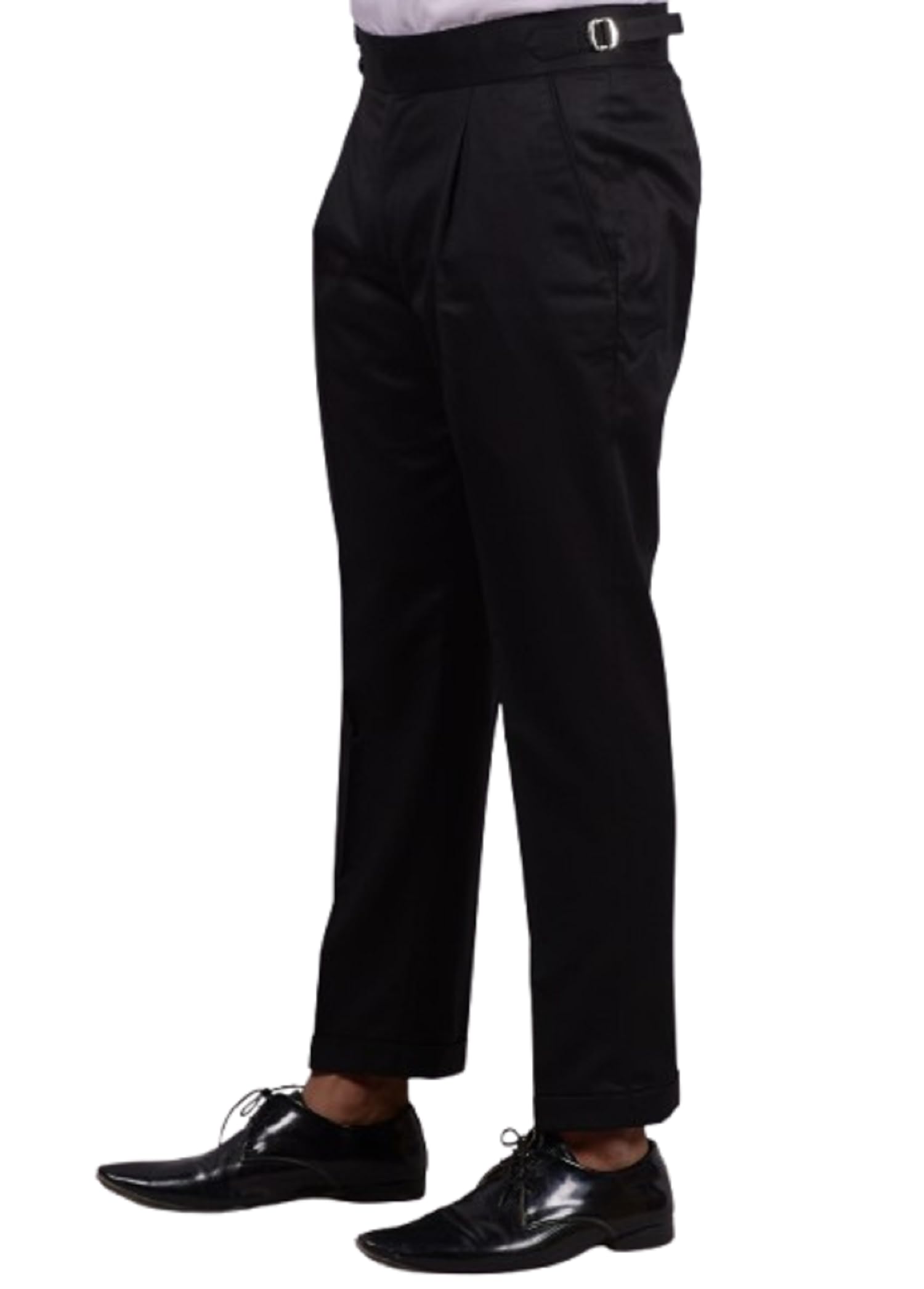 FASHIONEMPIRE Men's Formal Trousers Front Pleated Double Button Gurkha Lycra Pant Slim Fit | Stylish Formal Pant for Party and Casual Wear-picture-33