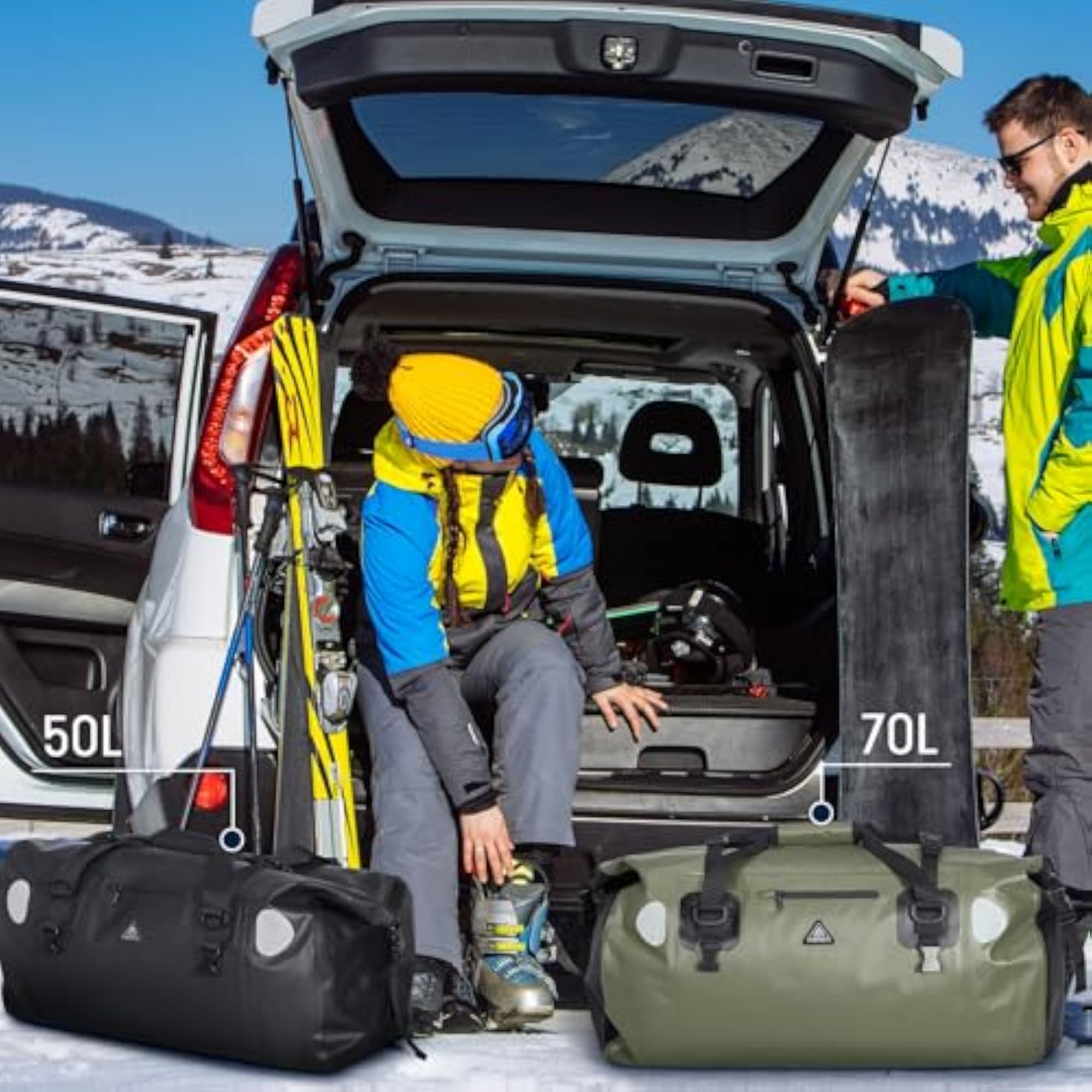 70L Waterproof Duffel Bag with Quick-Attach Straps