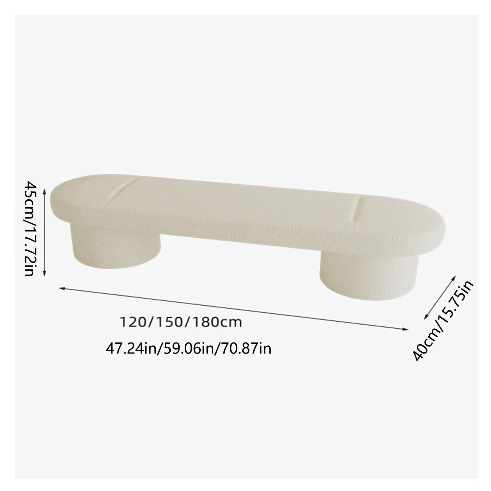 Foot Stool For Bed Lamb's Wool Upholstered Bedroom Benches, Modern Upholstered Tufted Ottoman Stool for Doorway, Living Room, Lock Room, Bedroom Bed Step Stools For High Beds(Gray,120*40*45cm)