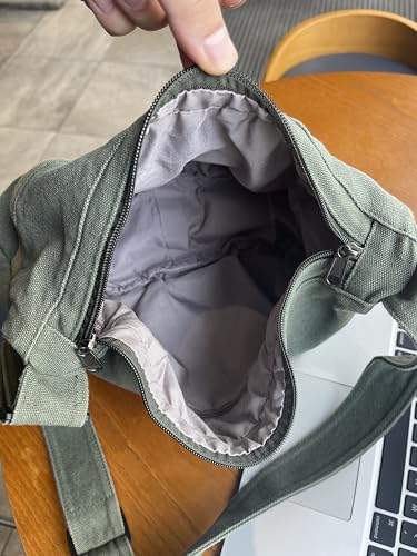 Image of Canvas Casual Messenger Bag Hobo Crossbody Bag Canvas Shouder Tote Handbag for Women and Men