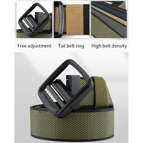 Nylon Ratchet Belt for Men 1.5" Casual Web Click Belt with Buckle for Jeans No Holes Adjustable Trim to Fit4