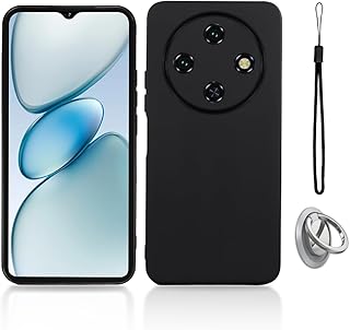 For OUKITEL C5 用 ケース カバー KONXISA 軽薄型 TPU スマホケース バンパーカバー レンズ保護 耐久性 耐衝撃 全面保護 傷つけ防止 指紋防止（ブラック）