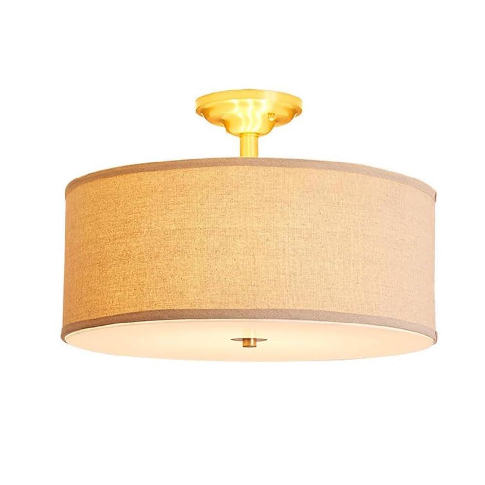 Plafonnier LED avec abat-jour en tissu pour éclairage chaleureux