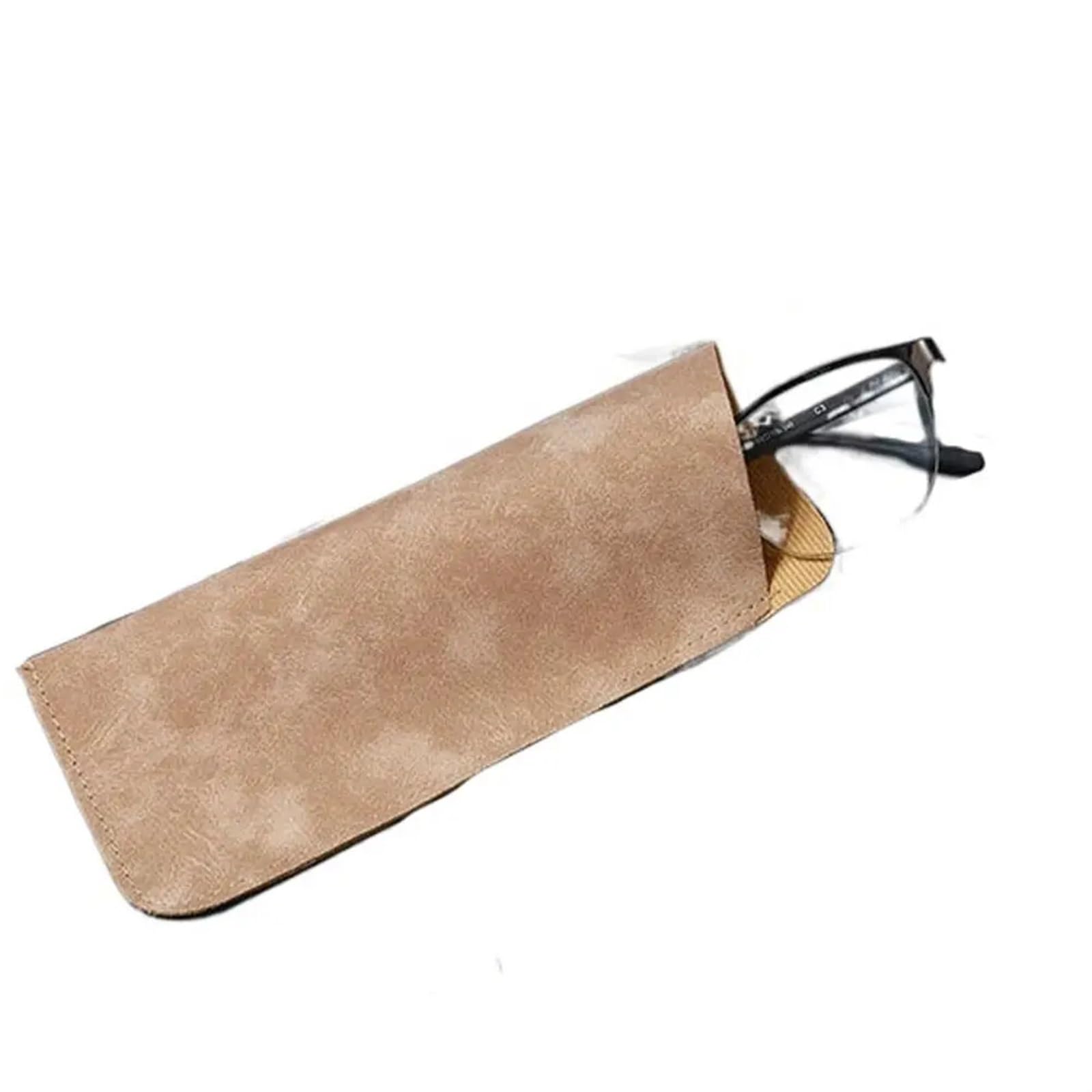 Sonnenbrillen etui Elegante Rechteckige Brillentasche Aus Bezogenem PU-Leder Mit Samtfutter Tragbarer Weicher Brillenhalter For Sonnenbrillen Und Schmuck für Stilvoll Tragbar