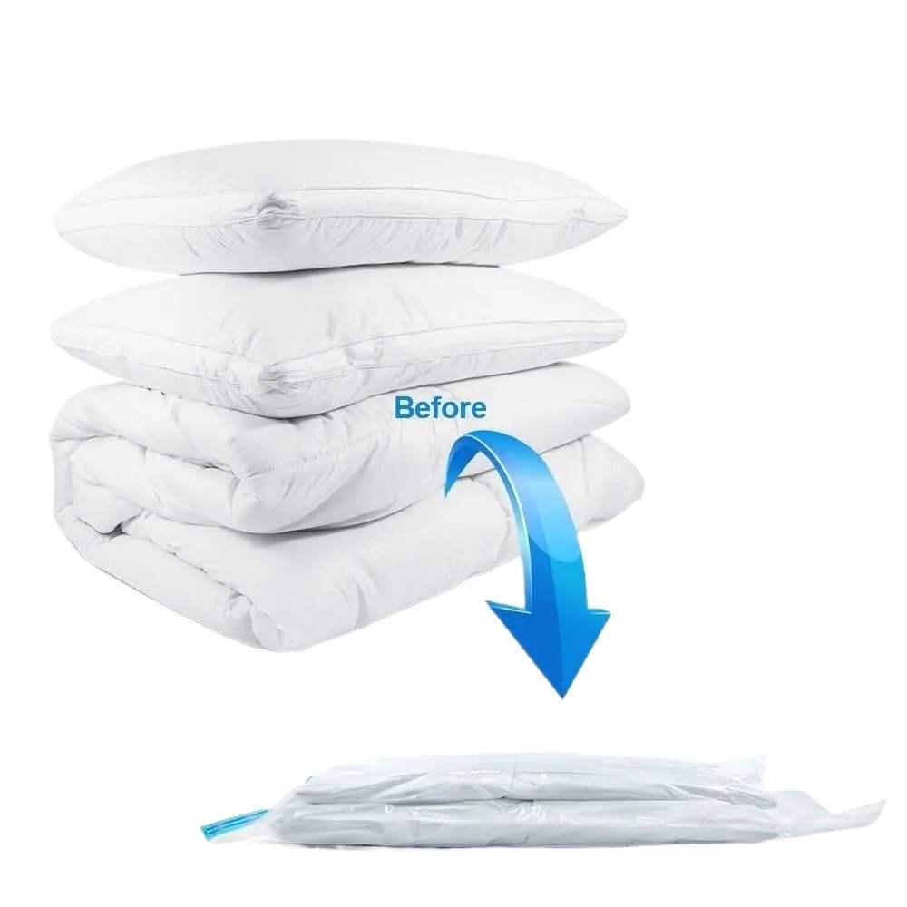 Sacchi Sottovuoto 5 pezzi Sacchetti di compressione for piumoni sottovuoto tenuta for vestiti da viaggio Sacchetto salvaspazio for trapunte Cuscini Organizzatori(80x120cm)