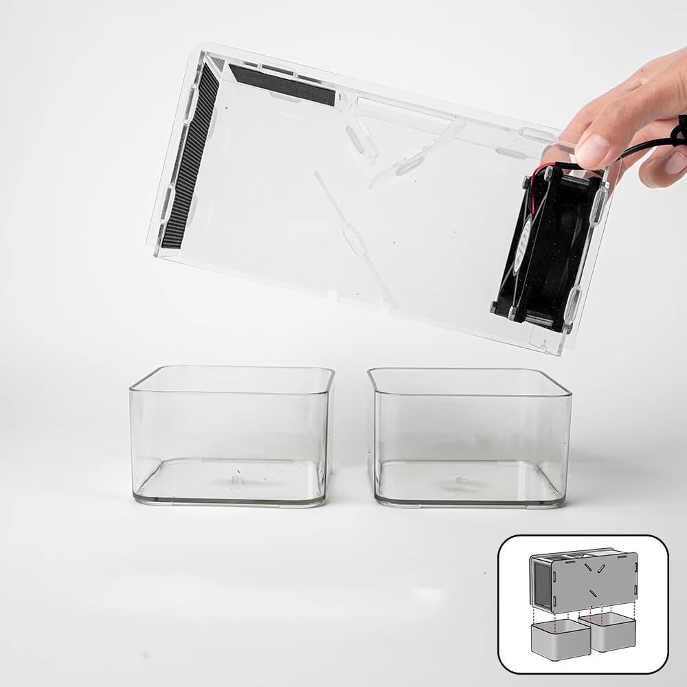 Mini Macchina per Sgusciare e Soffiare Semi di Uccelli – Pulitore Elettrico per Cibo per Uccelli per Rimuovere le Bucce – Velocità del Vento Regolabile, Design in Acrilico Lavabile