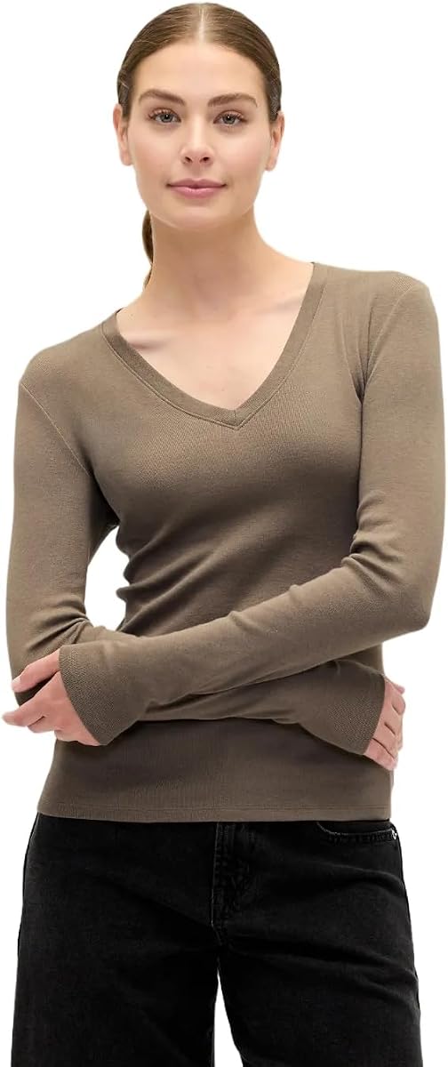GAP Women's Long Sleeve V-Neck Knit Top