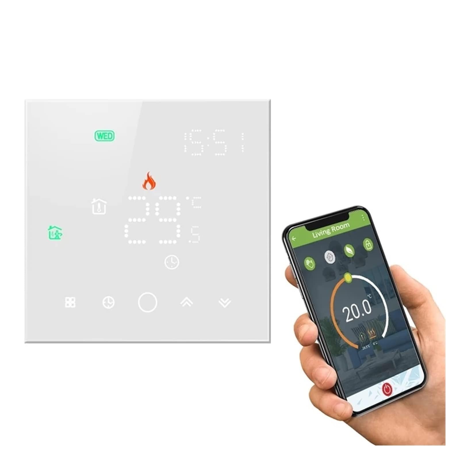 Termostato caldaia, Termostato Fan Coil WiFi Per Aria Condizionata Centralizzata E Riscaldamento A Pavimento. Pannello Di Controllo Della Temperatura Montato A Parete,per sistemi di riscaldamento