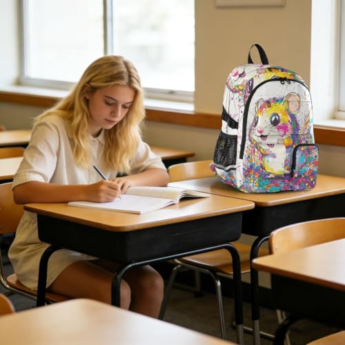 Mochilas para trabajo de 17.5 pulgadas con estampado de hámster 6