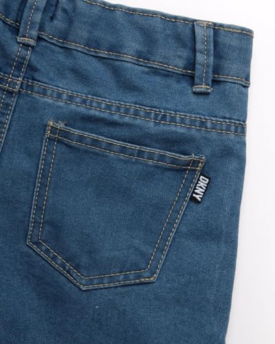 Image of DKNY Toddler Boys 2 Piece Button Down Shirt and Denim Shorts Set | Woven Short Sleeve Shirt With Matching Pull On Denim Shorts, Breezy Lightweight Comfort for Everyday Summer Play