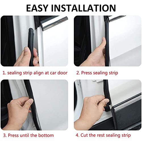 Image of Automotive Weather Stripping Door Seal, 98 FT Car Door Rubber Seal Strip Trim Seal Gasket with Side Bulb for Cars Trucks Boats RVs and Home Applications