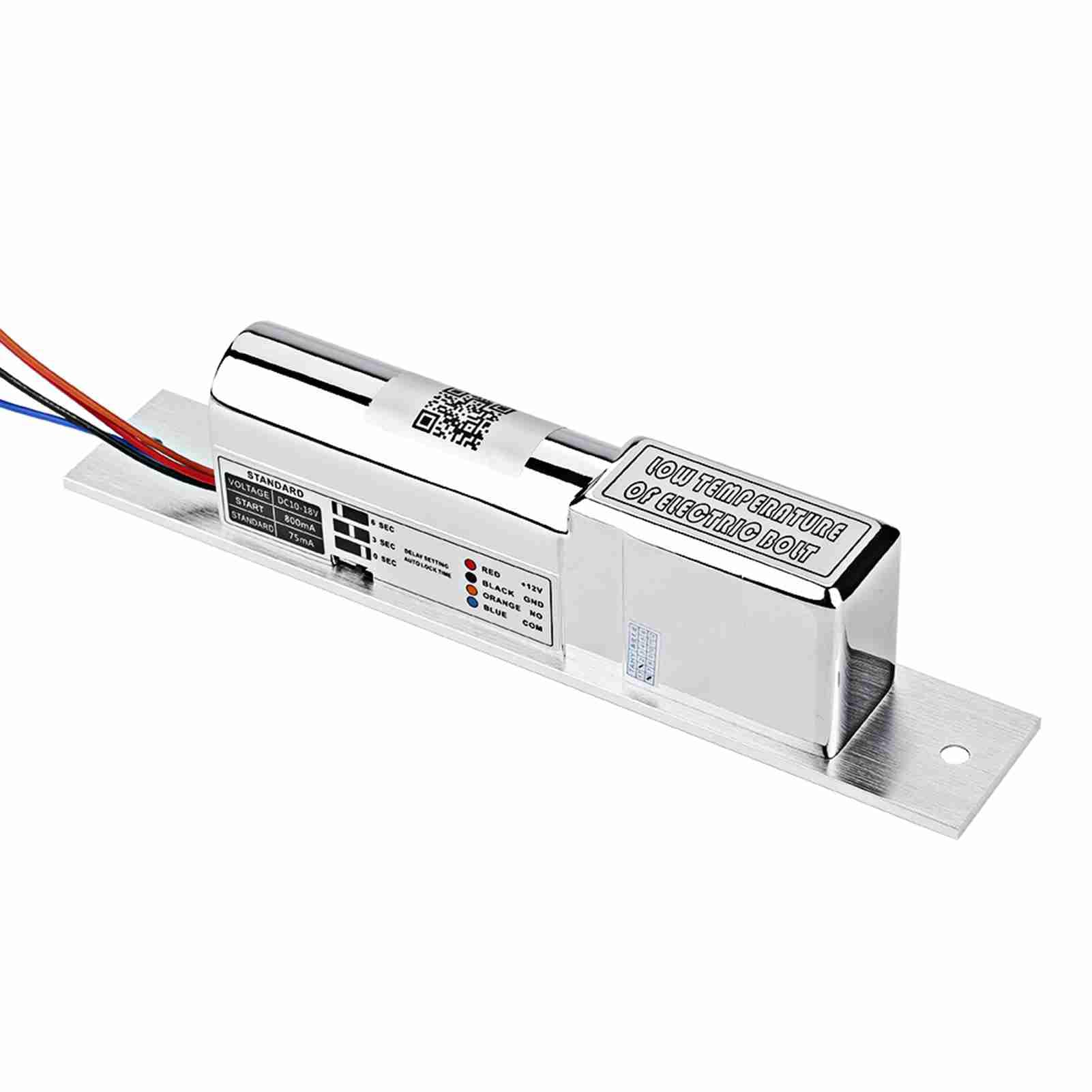 Serrure à mortaise électrique durable avec panneau en aluminium brossé épuré