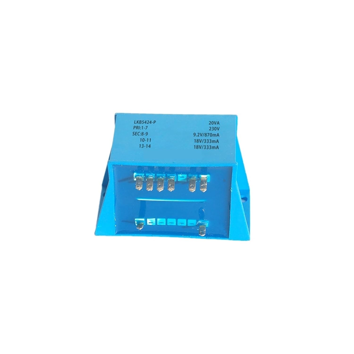 LKB5424-P 20VA 110V-380V / 6V/7.5V/9V/12V/15V/18V/24V Encapsulated Safety Isolation Transformer PCB Welding 1Pcs(20VA-220V-24V)