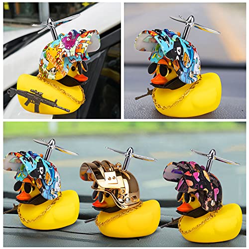 Image of wonuu Rubber Duck Car Ornaments, Squeeze Duck Dashboard Decorations Bicycle Decor for Cycling Motorcycle & Bicycle Accessories Decorations (Underwater World-L&G)