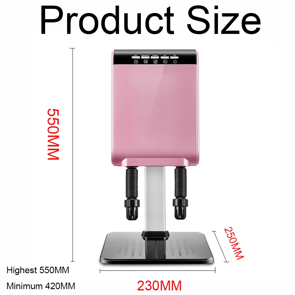 190W Ozono Eléctrico Escalable Inteligente Maquina De Zapatos Caliente Vertical Secador De Zapatos para Zapato Guantes Calcetines Botas De Desodorización Esterilización, Rosa/Oro,Pink