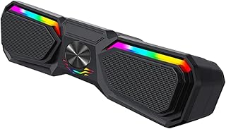 Caixa de som soundbar gamer 50w bluetooth p2 led pc smart tv