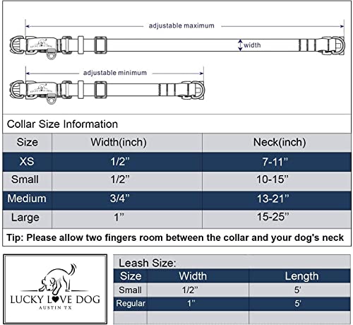 Lucky-Love-Dog-Dog-Collar-Leash-Set-Small-Medium-Large-Premium-Cute-and-Adjustable-Collars-for-Male-and-Female-Dogs-Winterblue-Combo-Small Lucky Love Dog Dog Collar Leash Set Small Medium Large Premium Cute and Adjustable Collars for Male and Female Dogs Winterblue Combo Small