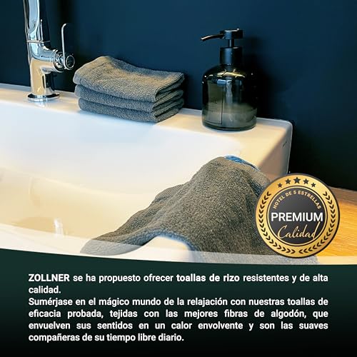 Miniatura 6 de Zollner Juego De 10 Toallas Para La Cara: Paños Suaves Y Muy Absorbentes, Lavables Hasta 95 C, Algodón, 30 X 30 Cm, Color Gris Topo