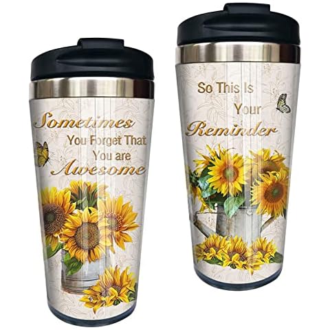 Sometimes You Forget That You are Awesome - Thank You Gifts Inspirational Birthday Gifts for Women Friends Coworker Mom Wife - Stainless Steel Vacuum Insulated Tumbler Travel Coffee Mug Cup 15 Oz Cover