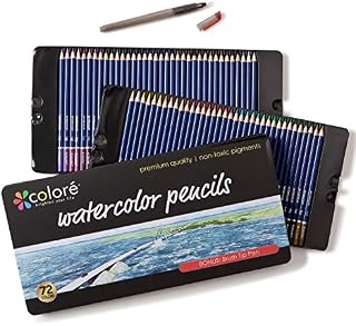 Colore Watercolor Pencils - Water Soluble Colored Pencils For Art Students & Professionals