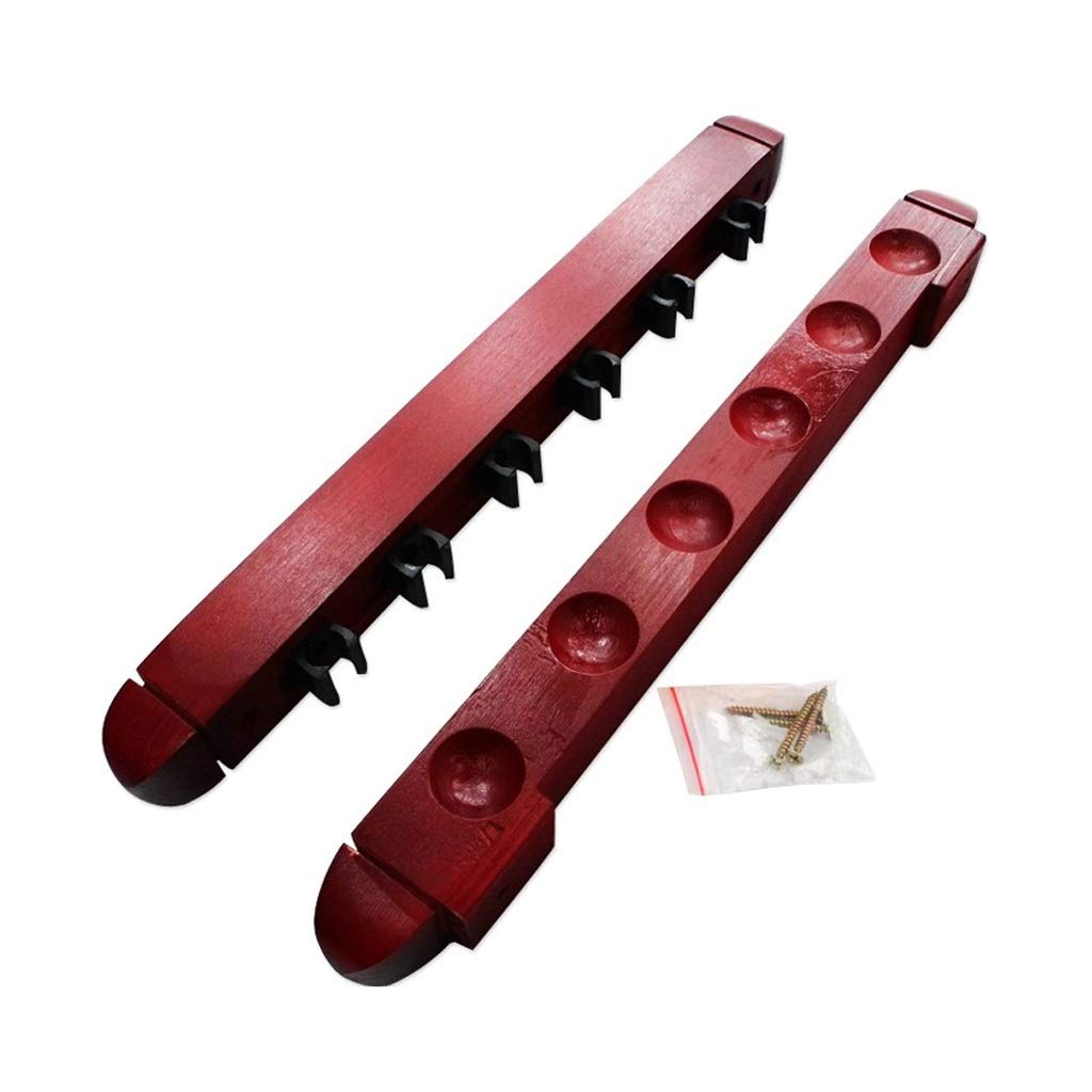 WXS Pool Cue Rack, 6-hole Solid Wood Snooker Cue Rack Wall-mounted Billiards Rods Accessories (color : #1)