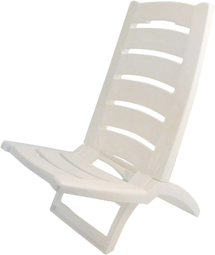 Ak Sport Liegestühle Strandstuhl - Silla para Acampada, Color Blanco, Talla 39 x 37.7 x 12 cm