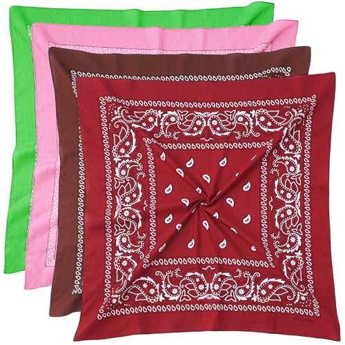 Image of Mochabao 100% Cotton 27 inch x 27 inch Large Bandanas for Men & Women, Multi-Purpose Bandana Headbands, Square Head Scarf
