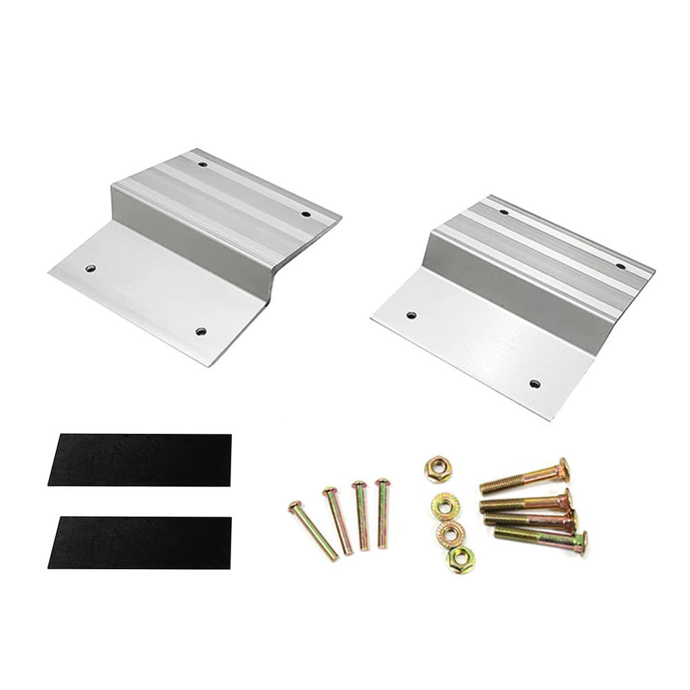 Shkalacar Kit rampa di carico per Camion Raccordi per Pendenza Scala Rampe in Lega di Alluminio da 8 Pollici Staffa e Kit Piedini in Gomma per Camion Tosaerba