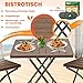 KESSER® Balkontisch klappbar | Wetterfest/UV-beständig | Balkonmöbel | Beschichteter Stahl & Holz-Optik | Outdoor Gartentisch | Gartenmöbel mit 6 Filz-Untersetzer | Bistrotisch bis zu 100 kg belastbar