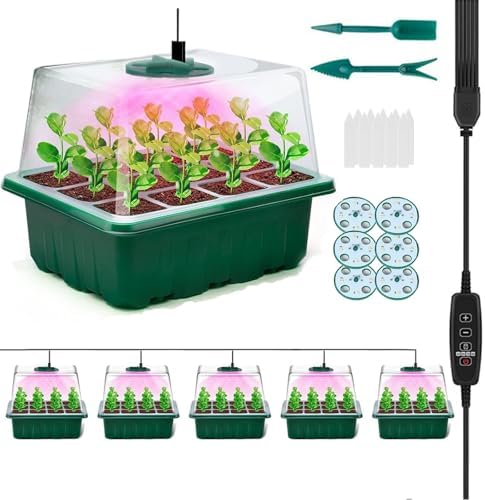 Bandejas Semilleros con Lámpara Germinacion Plántulas,6 Pcs Mini ...