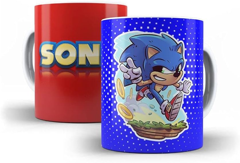 SUNNY CREATION Sonic Printed Ceramic Coffee Mug/Milk Mug -1 Piece, 350ml,Multicolor