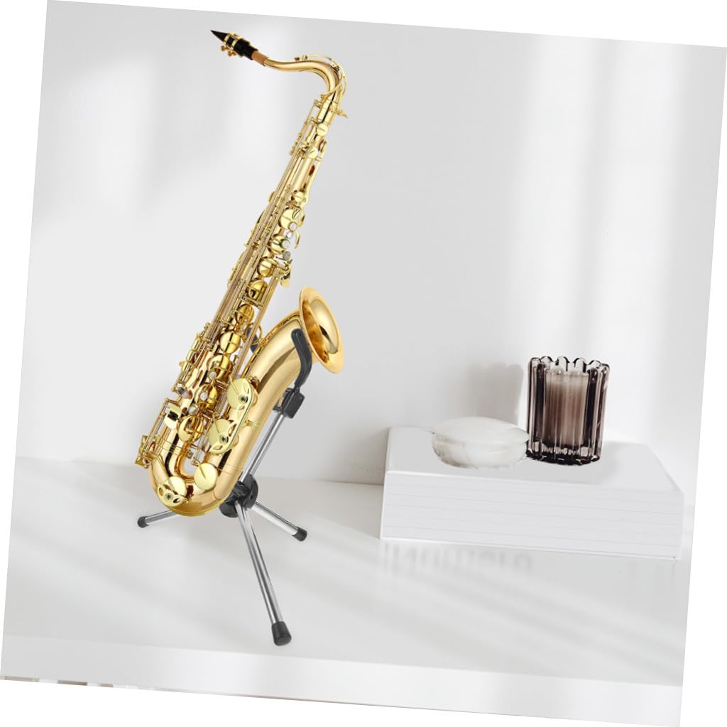 ibasenice Support pour Saxophone Alto Pliable Portable en Métal Caoutchouc Antidérapant, Trépied Stable et Compact, Adapté aux Instruments à Vent, pour Exposer et Style Aléatoire