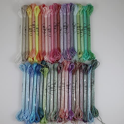 Image of KCS 6-Strand Cross Stitch Metallic Variegated Pearl Shiny Embroidery Floss (42 skeins)