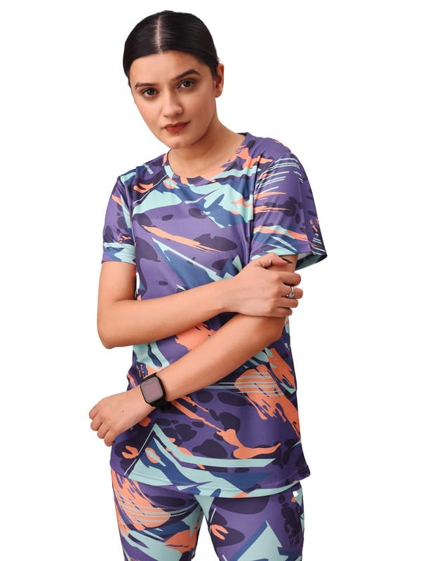 Women’s Activewear All Over Print T-Shirt – Stylish & Comfortable Workout Top (S to XL) – Breathable, Lightweight, Quick-Dry, Gym & Sports Apparel-image-11