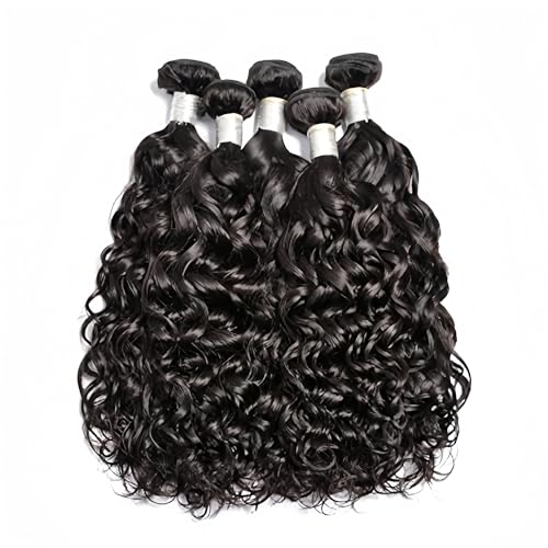 Czrleaty 03 Brazilian Water Wave 5Bundles(50G/Bundle) With 4X4 Lace Closure Wet And Wavy Bundles With Closure Deep Curly Human Hair Bundles thumb #2