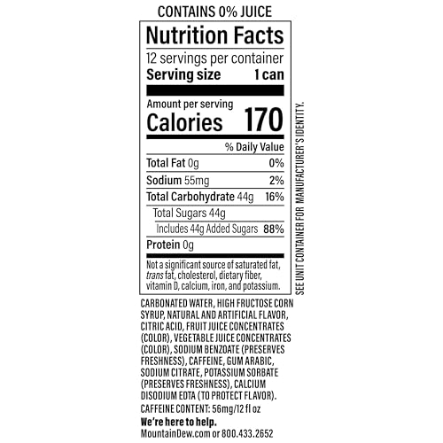 Image of Mountain Dew, Baja Cabo Citrus12 Fl Oz Cans (Pack of 12)