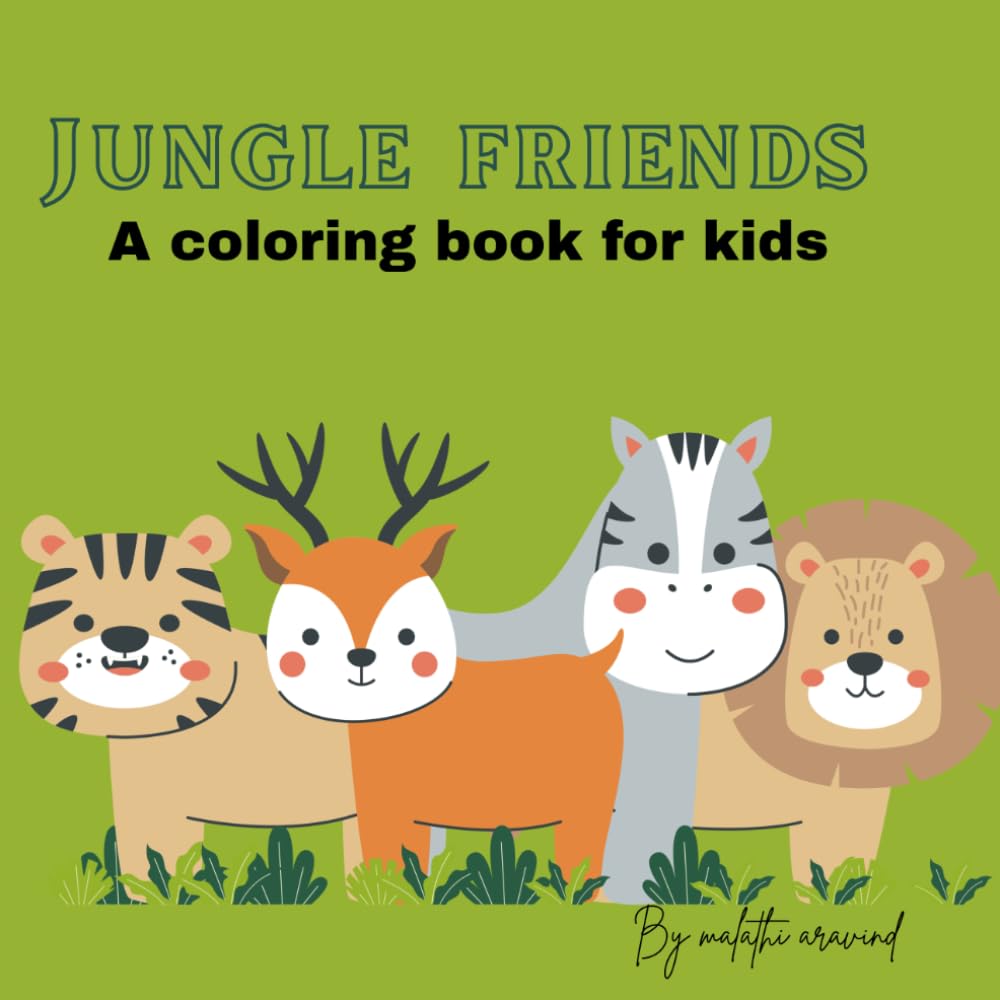 Jungle friends: A colouring book for kids