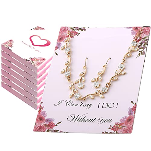 Bridesmaid Gift Jewelry Sets of 7 Gold Necklace Earrings Set