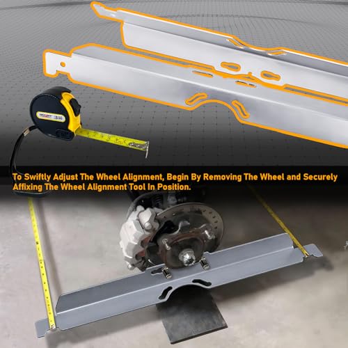 Image of 2 Pack Toe Alignment Tool Plates with Measuring Tape, Wheel Alignment Tool Kit for Cars, Trucks, SUVs, Sturdy and Compact Plates for Fast, Accurate Wheel Alignment Measurements