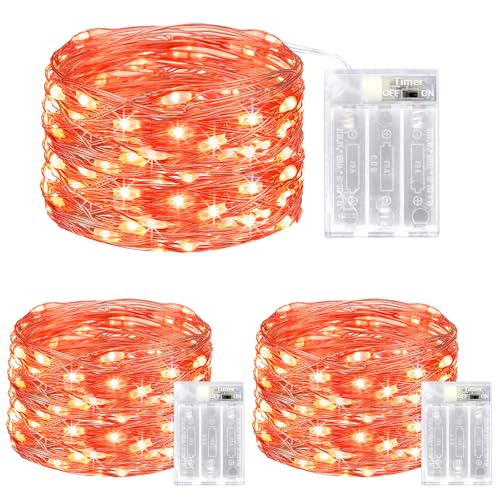 litogo Halloween LED Lichterketten Batterie mit Timer, 3 Stück 5M...