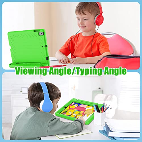 Avawo Kids Case For Ipad 10.2" 9Th & 8Th & 7Th Generation, Ipad 10.2 2021/2020/2019 Case With Built-In Screen Protector, Light Weight Shock Proof Handle Stand Friendly Cover For Ipad 10.2" - Green #TOP2