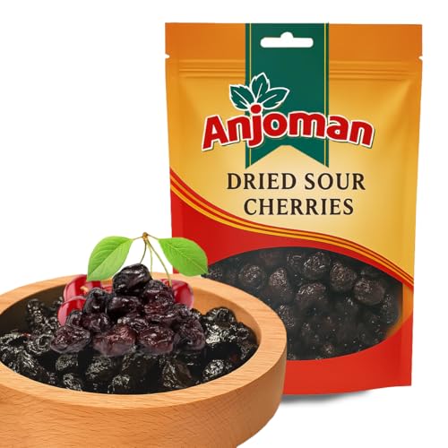 Anjoman Premium Dried Sour Cherries - 600g Healthy & Natural Tart Cherry Vitamin A & C Rich Good Source of Fibre Ready to Eat Snack with Antioxidants Dried Fruit Family Pack 3 x 200g
