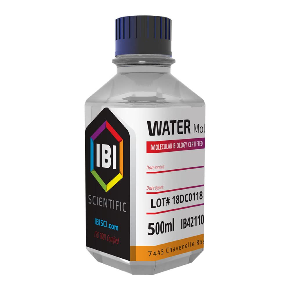IBI Scientific IB42110 Water, Molecular Biology Grade, 500 mL Volume